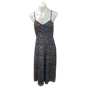Monique Lhuillier Canossa Floral Embroidered Sleeveless Midi A-Line Tank Dress 2